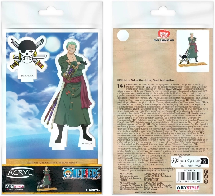 one piece - zoro - statuetta acrilica