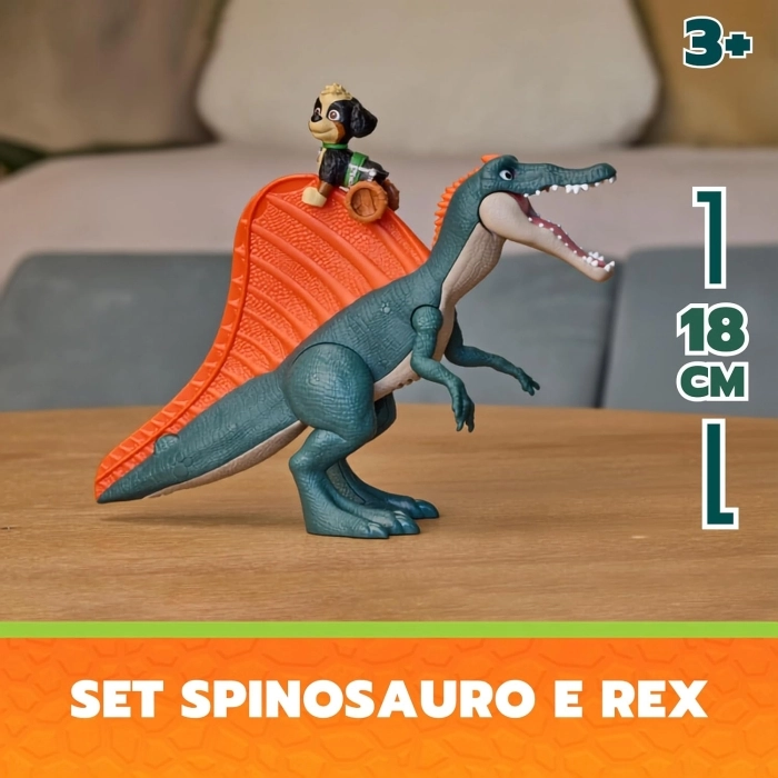 paw patrol - dino movie - set rex e spinosauro