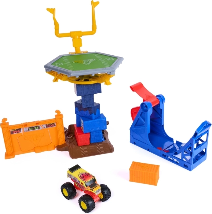 monster jam - smash & bash - crash course playset