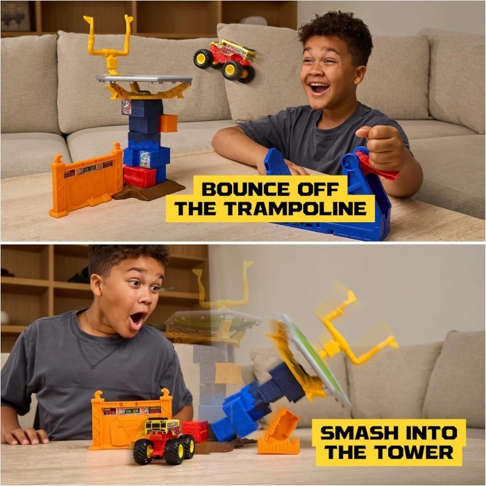 monster jam - smash & bash - crash course playset
