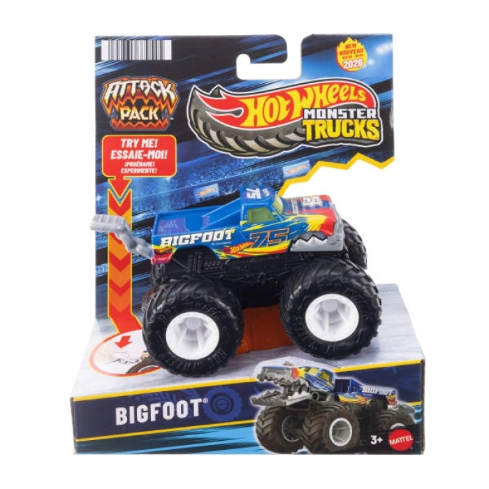 hot wheels - monster truck mutant chaos - attack pack - modello assortito