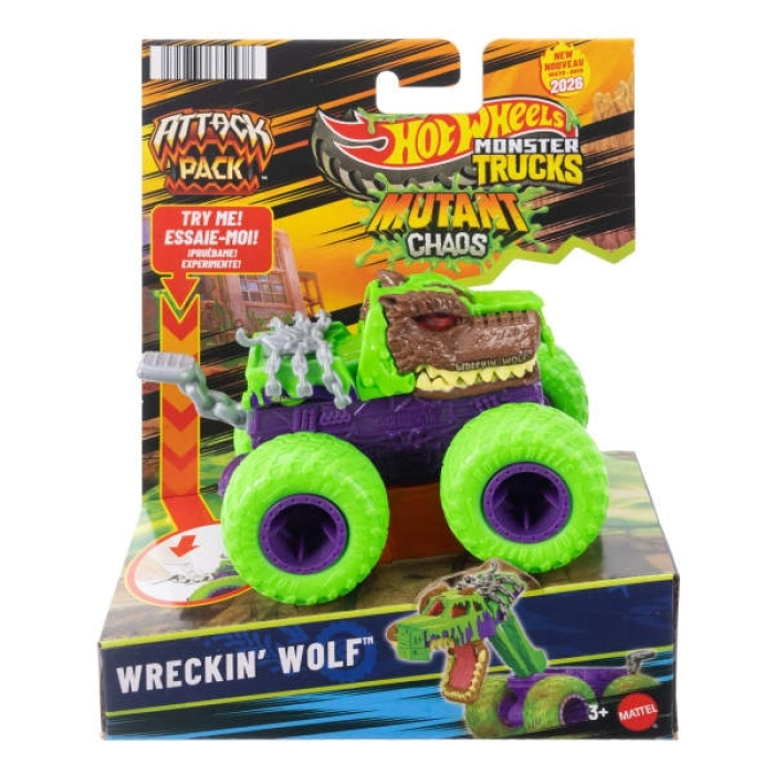 hot wheels - monster truck mutant chaos - attack pack - modello assortito
