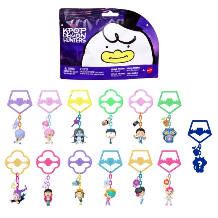 kpop demon hunters - blind box portachiavi con mini doll - un personaggio a sorpresa