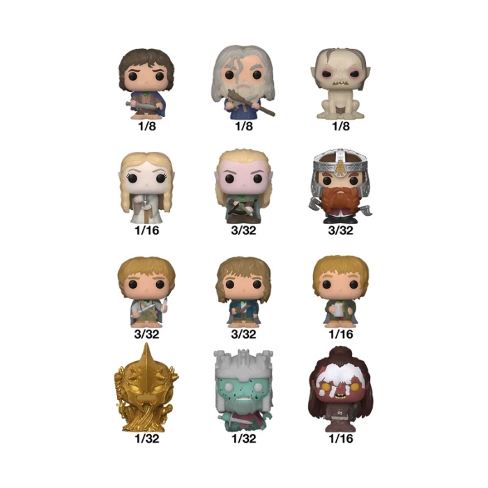 bitty pop - lord of the rings - 1 personaggio assortito 3cm - funko pop!