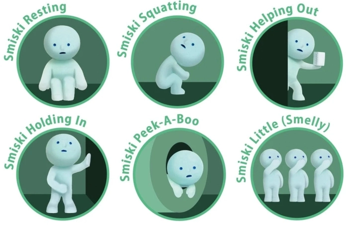 smiski toilet series glow - blind box 1pz