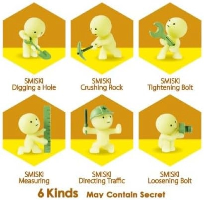 smiski construction series glow - blind box 1pz