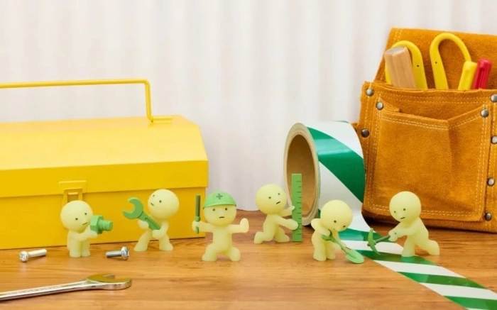 smiski construction series glow - blind box 1pz