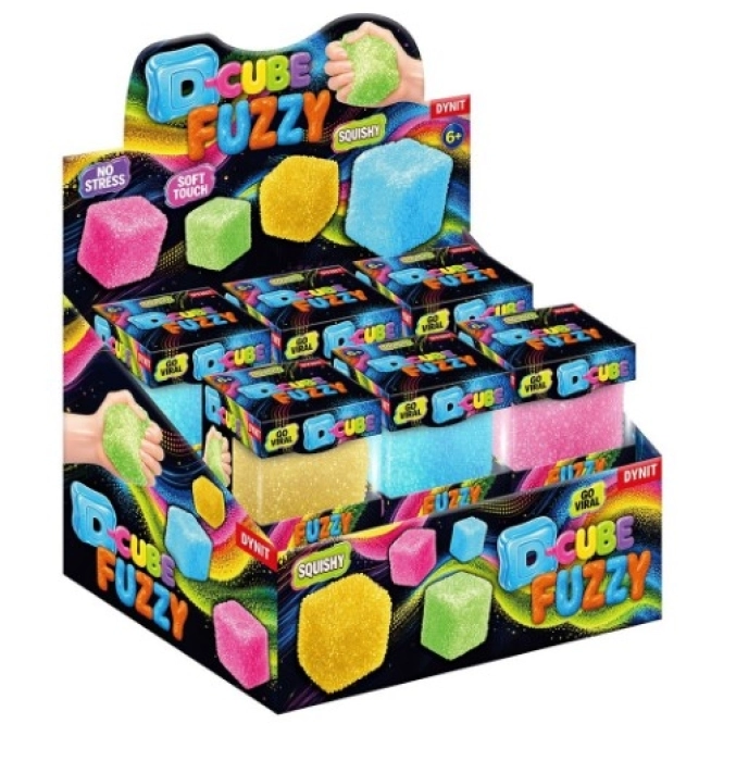 viral d-cube - fuzzy cube squishy - uno squishy assortito
