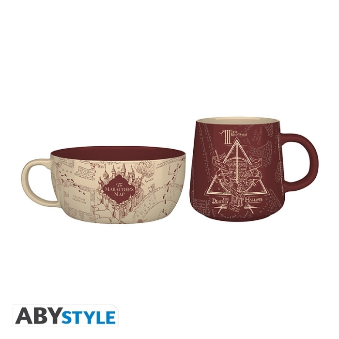 harry potter: marauder's map - breakfast set mug + bowl