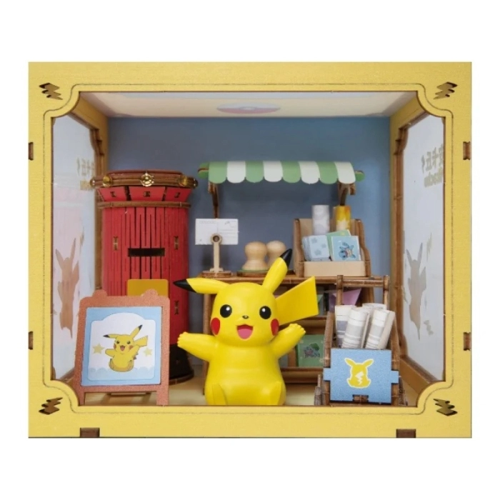 pokemon - post-office pikachu - miniatura in legno da costruire