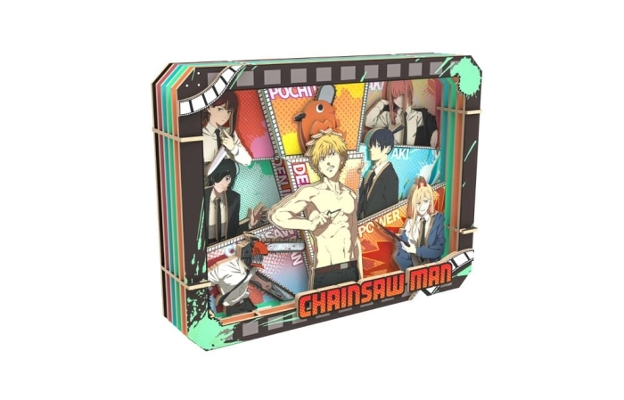 chainsaw man - quadretto in legno 3d