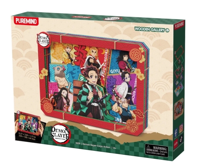 demon slayer - quadretto in legno 3d