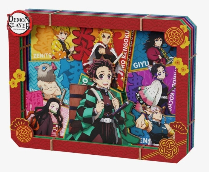 demon slayer - quadretto in legno 3d