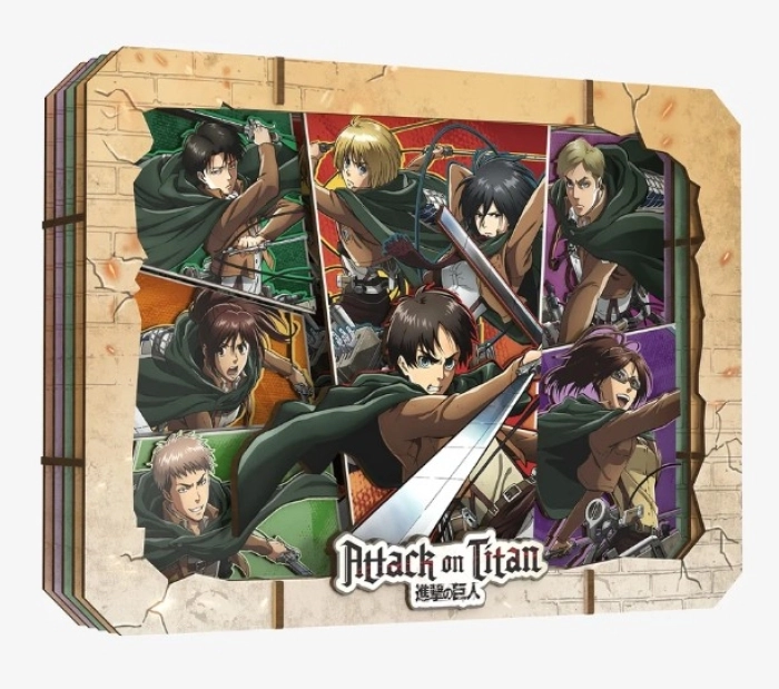 attack on titan - quadretto in legno 3d