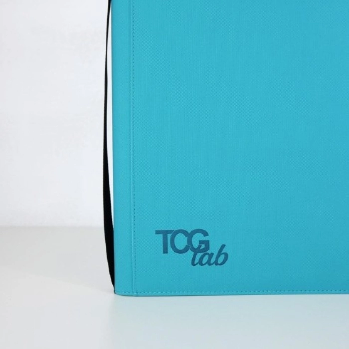 12-pocket trading card binder with zipper - 624 celeste - zip gialla