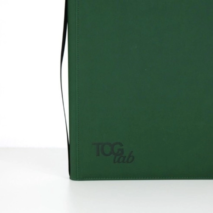 9-pocket trading card binder with zipper - 468 verde foresta - zip gialla