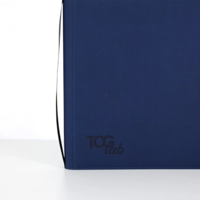 9-pocket trading card binder with zipper - 468 blu scuro - zip gialla