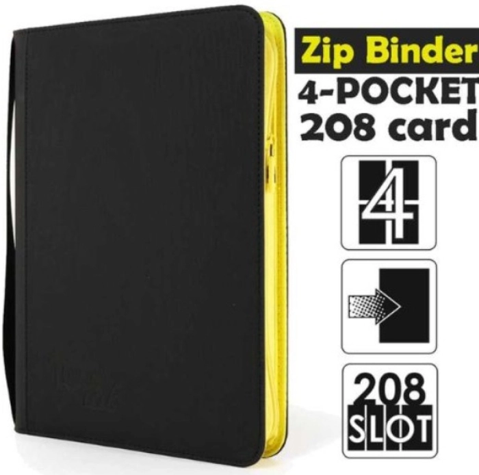 4-pocket - album 4 tasche con zip gialla - 208 slot - nero
