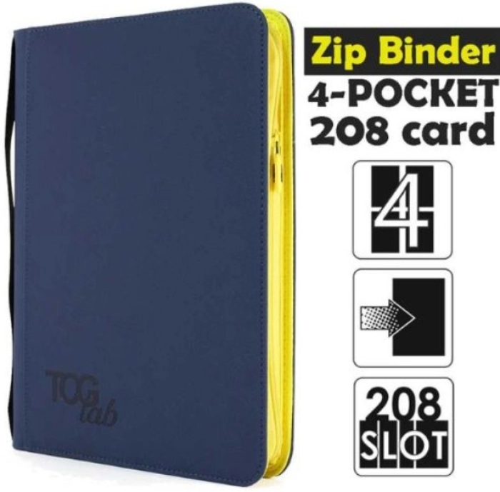4-pocket - album 4 tasche con zip gialla - 208 slot - blue