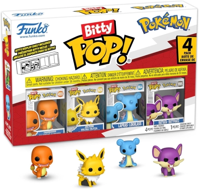 pokemon: charmander 4 pack 3cm  - funko pop bitty