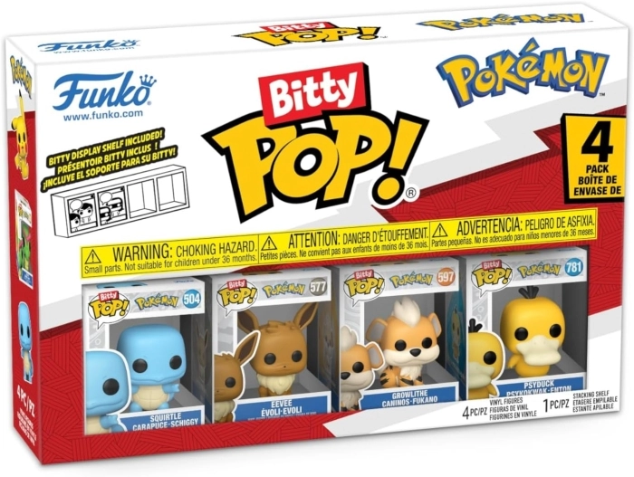 pokemon: squirtle 4 pack 3cm  - funko pop bitty