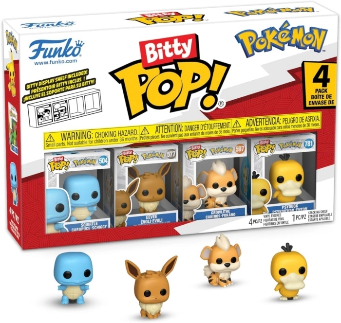 pokemon: squirtle 4 pack 3cm  - funko pop bitty