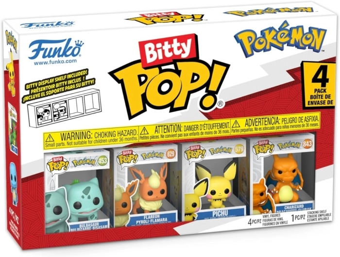 pokemon: bulbasaur 4 pack 3cm  - funko pop bitty