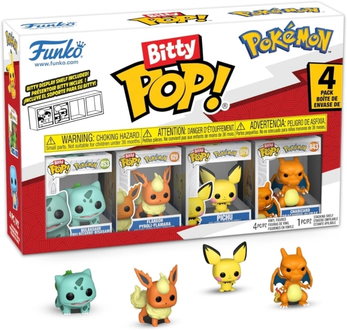 pokemon: bulbasaur 4 pack 3cm  - funko pop bitty