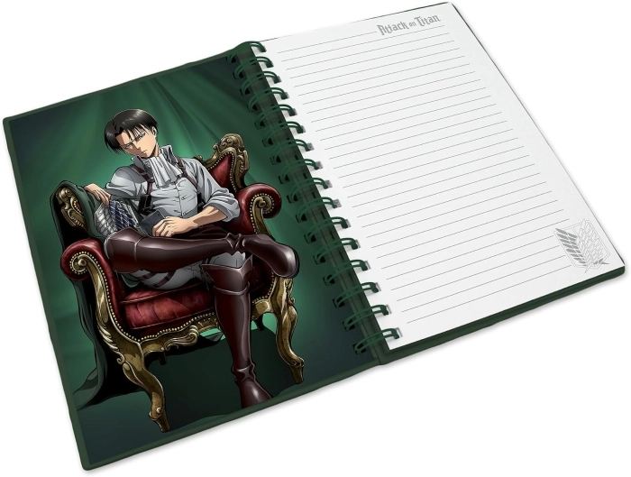 attack on titan - levi - agenda a5 a righe a spirale