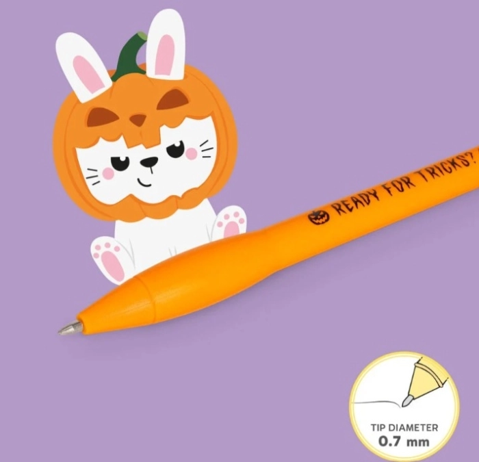 penna a sfera luminosa - writing is magic - pumpkin bunny