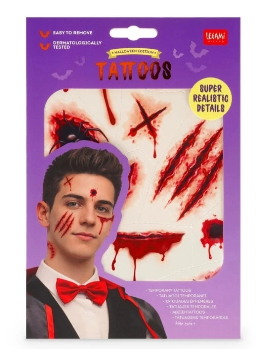 tatuaggi temporanei viso e corpo - halloween