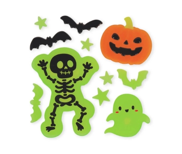 set di adesivi in gel per finestra - windo-glow - skeleton