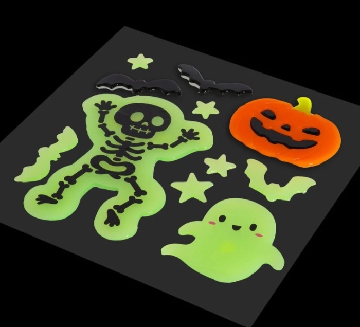set di adesivi in gel per finestra - windo-glow - skeleton