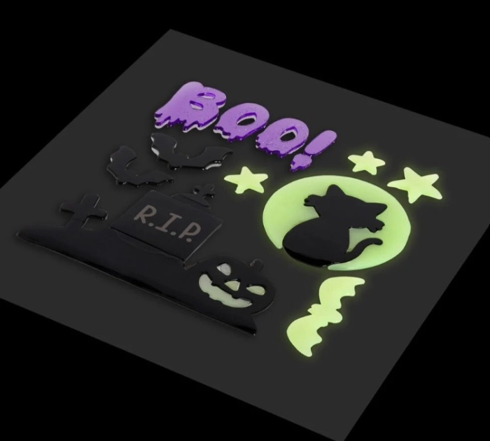 set di adesivi in gel per finestra - windo-glow - boo!