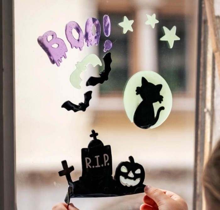 set di adesivi in gel per finestra - windo-glow - boo!
