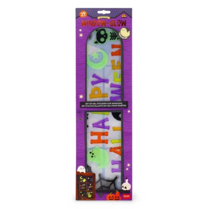 set di adesivi in gel per finestra - windo-glow - happy halloween