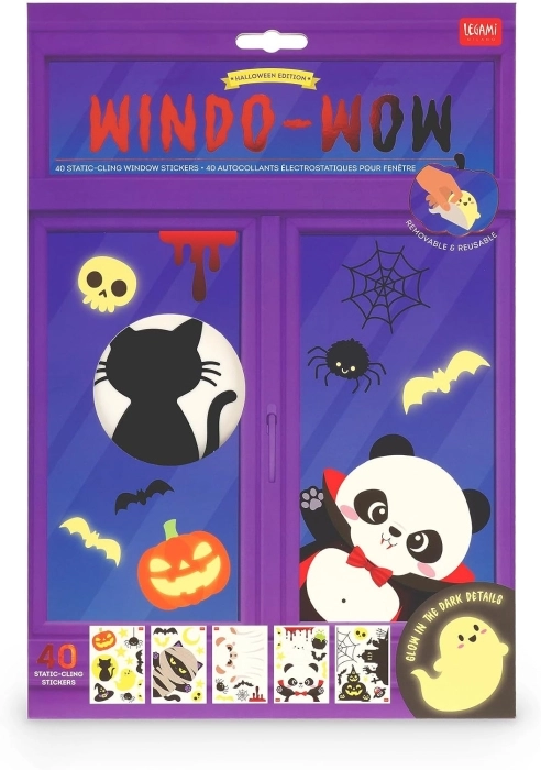 set di 40 adesivi elettrostatici per finestra - windo-wow - pumpkin