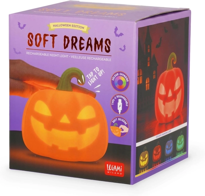 luce led ricaricabile in silicone - soft dreams - pumpkin