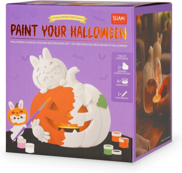 kit decorazione portacandela di halloween - paint your halloween