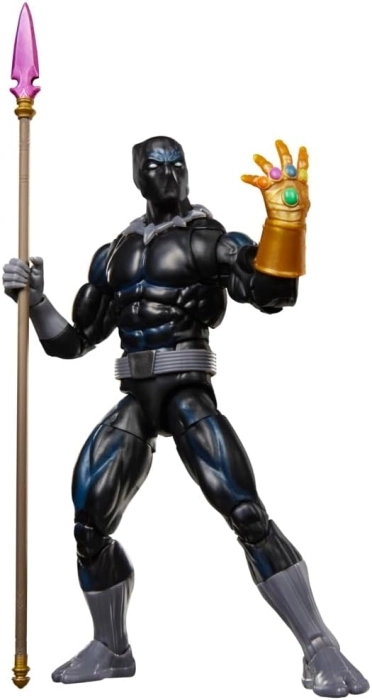 marvel legend series - black panther - personaggio snodabile con carta magic