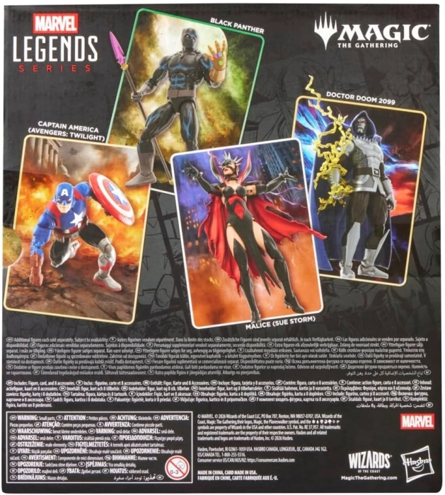marvel legend series - black panther - personaggio snodabile con carta magic