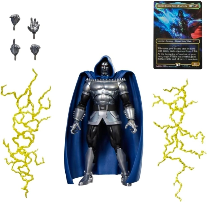 marvel legend series - dottor doom - personaggio snodabile con carta magic