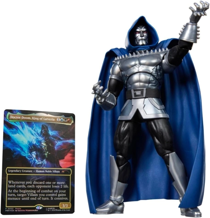 marvel legend series - dottor doom - personaggio snodabile con carta magic