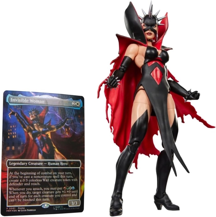 marvel legend series - malice (sue storm) - personaggio snodabile con carta magic