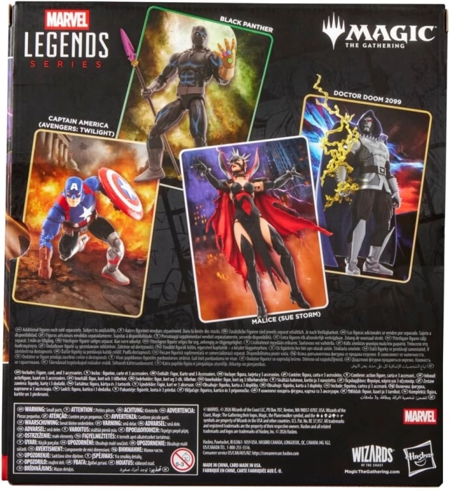 marvel legend series - malice (sue storm) - personaggio snodabile con carta magic
