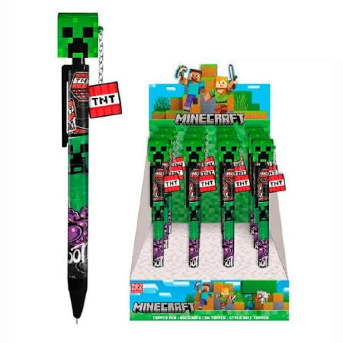 penna con topper e charm - minecraft