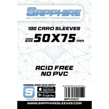 sapphire sleeves white - 100 bustine 50x75mm