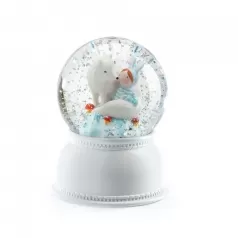 palla di neve con lila e pupi - luce notturna