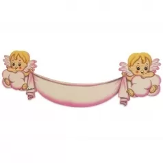 targa grande drappo angeli rosa