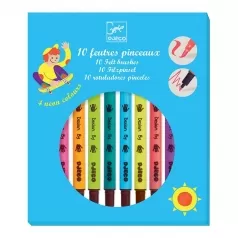 set 10 pennarelli con punta a pennello colori neon